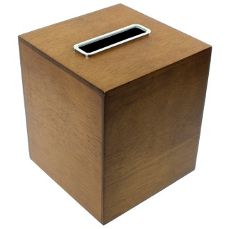 Tissue Box Cover Tissue Box Made From Wood in a Brown Finish Gedy PA02-31